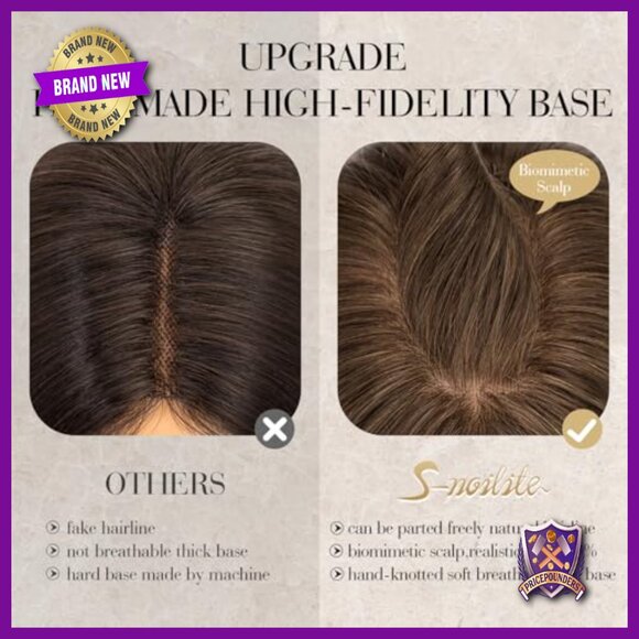Human Hair Topper 3.5x4.7 Inch Lace Base Clip-In for Thin Hair main image 6